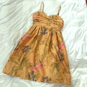 Tea length- yellow Anthropologie floral dress